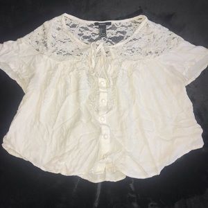 Cropped lace blouse